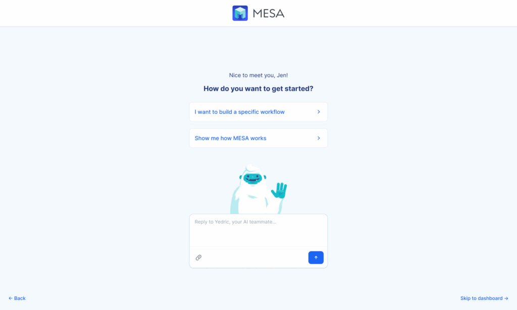 MESA's AI assistant for building workflow automation