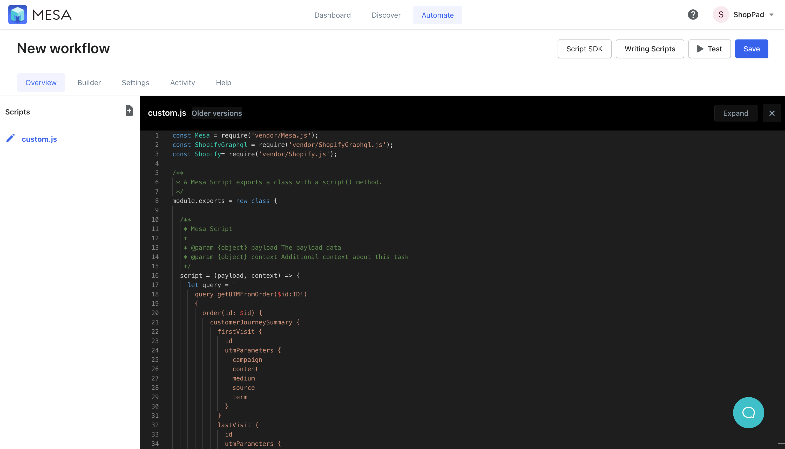 code snippet urm parameters
