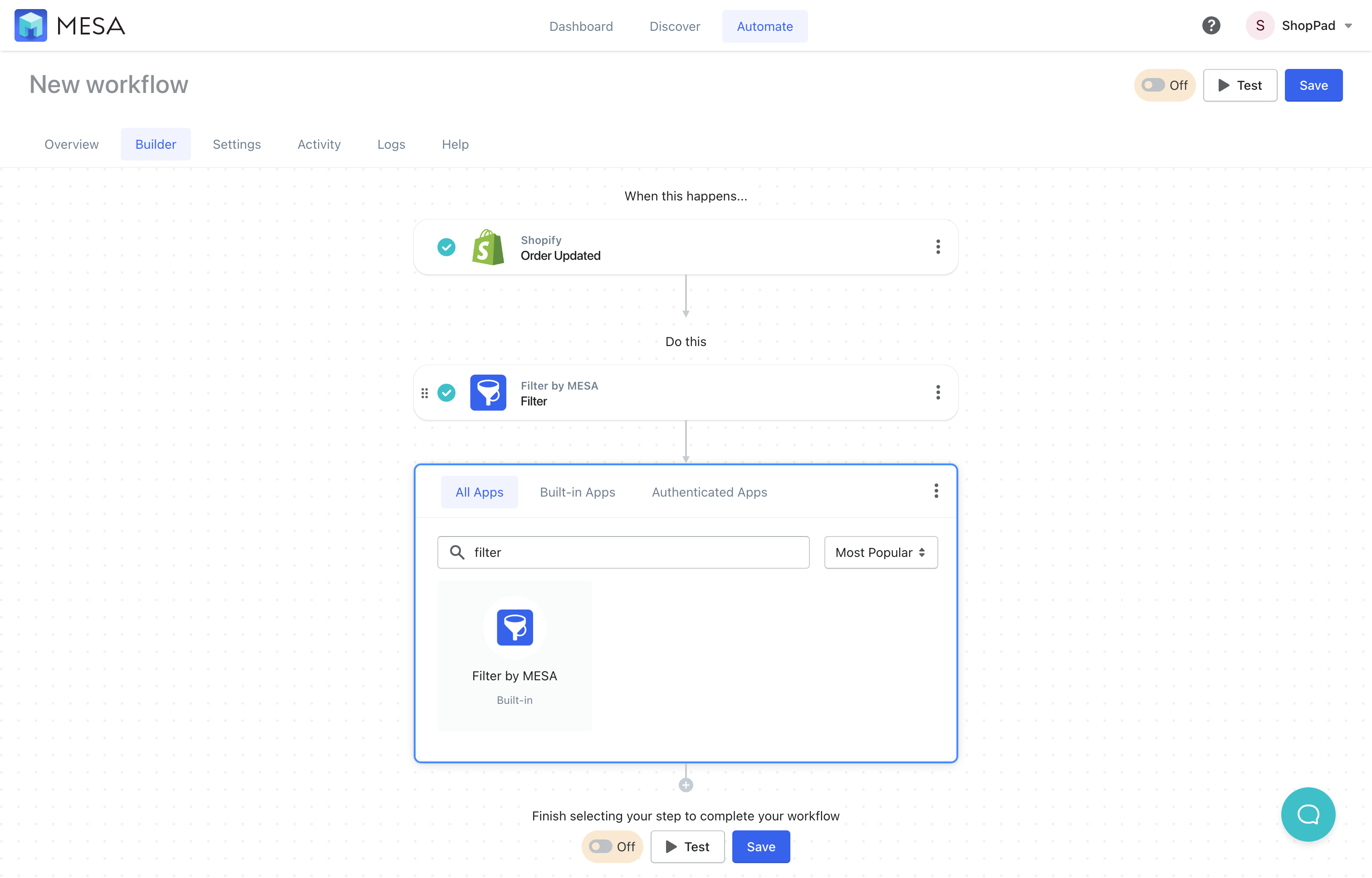 filter fulfillment status