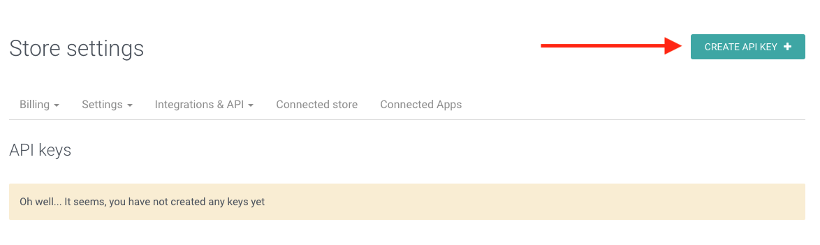 Omnisend Admin - Create API Key