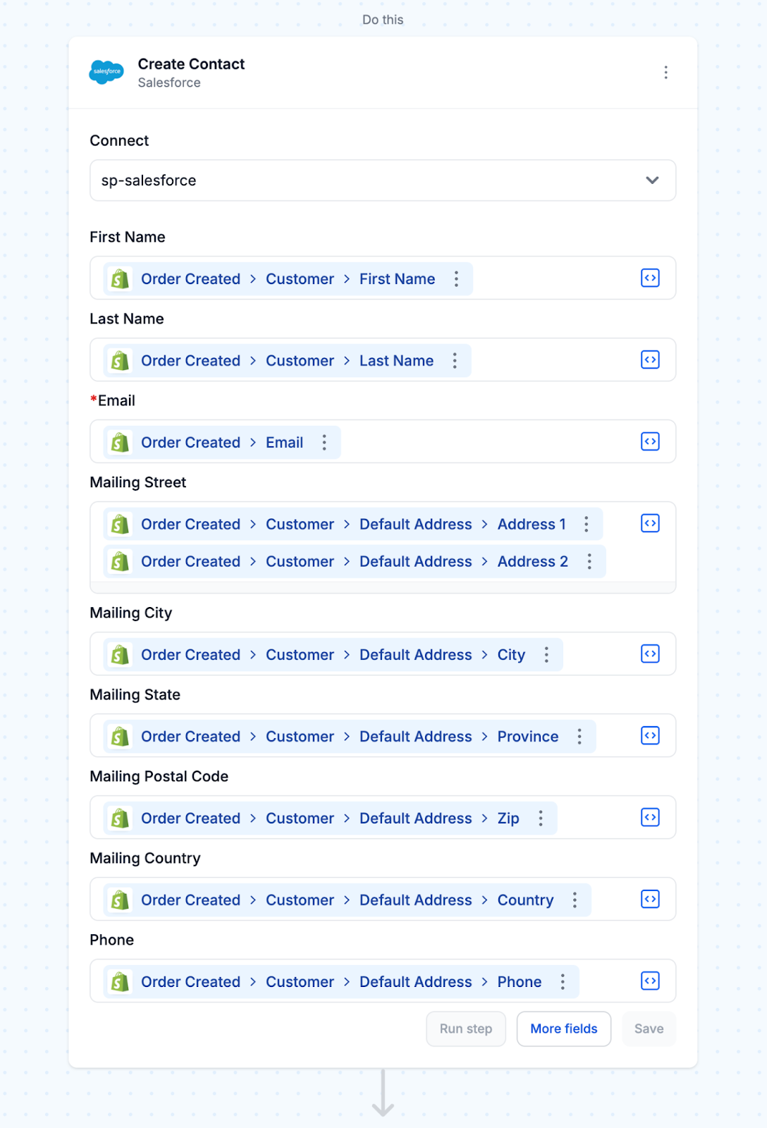 Salesforce Create Contact