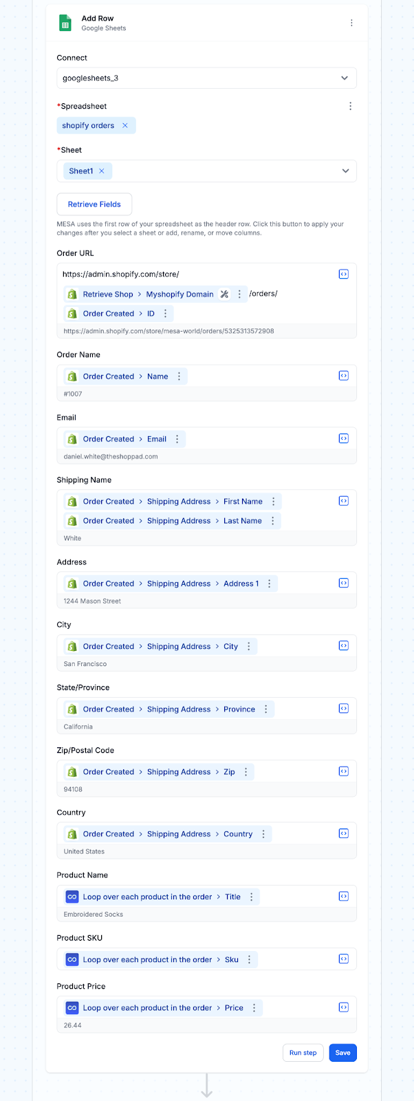 Set up Google Sheets integration