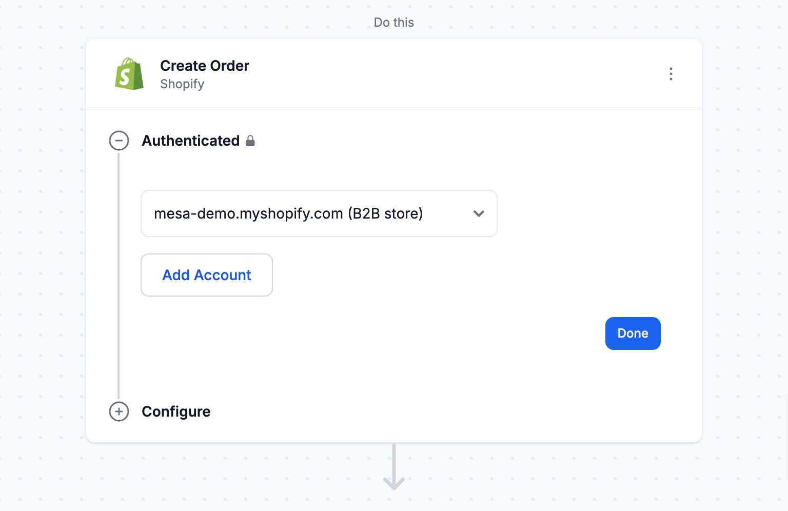 Authorize destination store credential