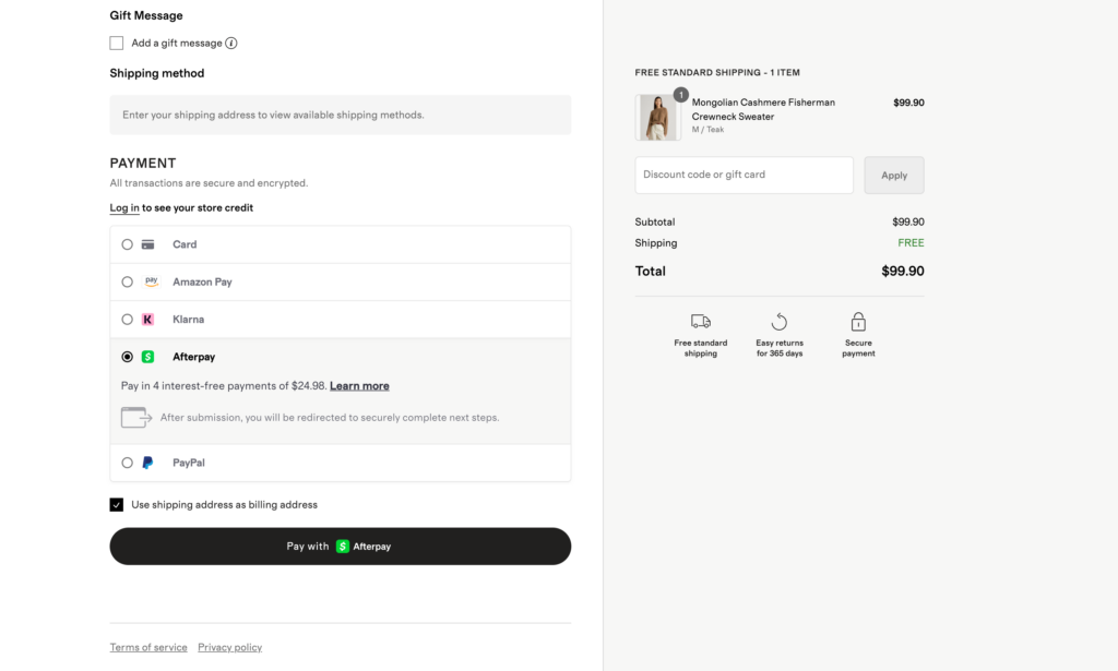 quince payment options