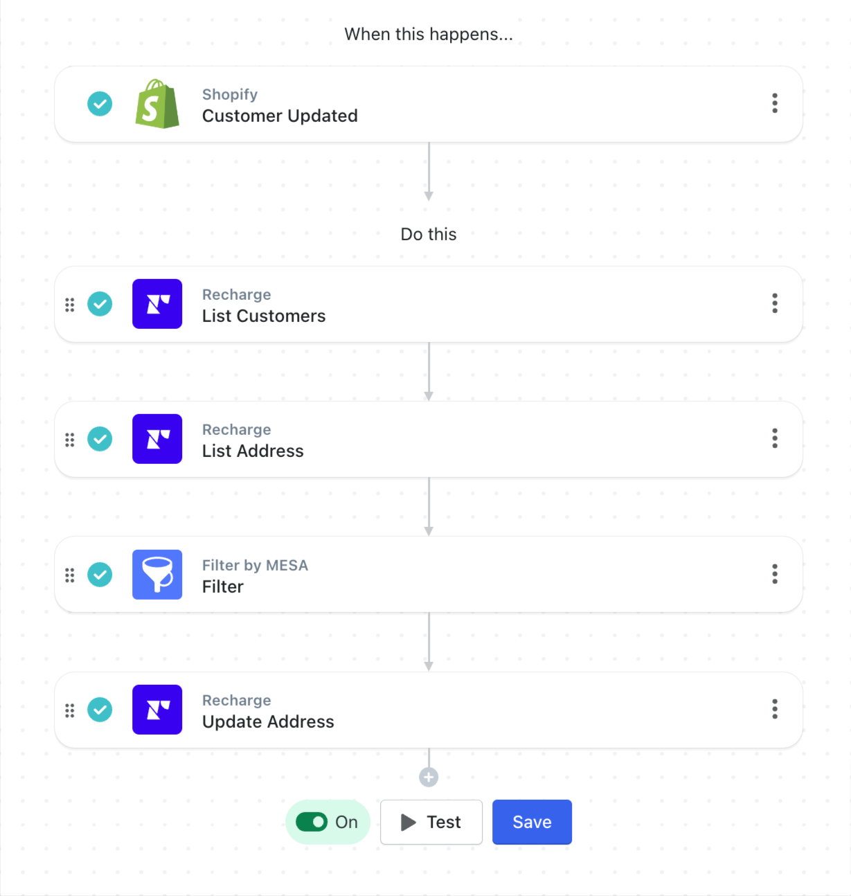shopify to recharge automation