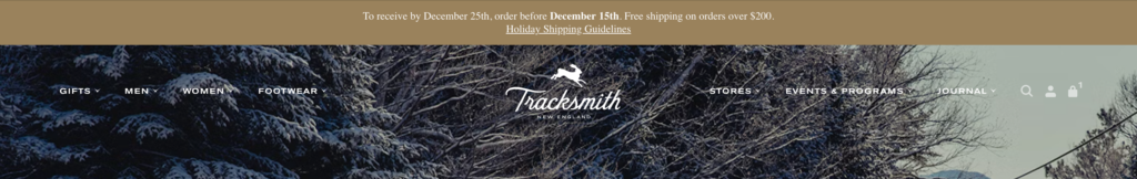 Tracksmith header banner