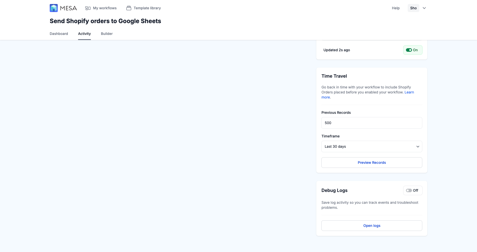 workflow activity time travel