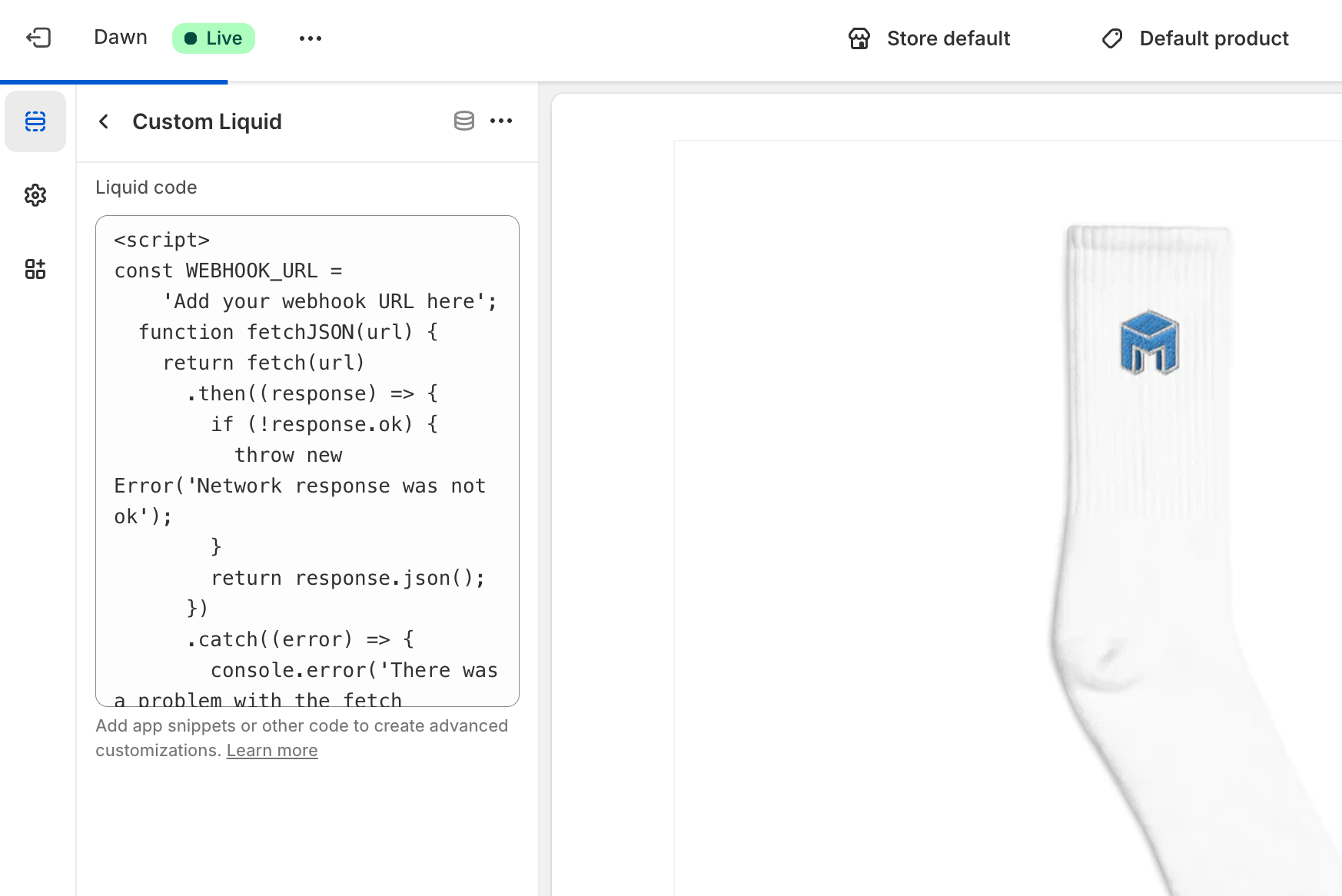 custom liquid script