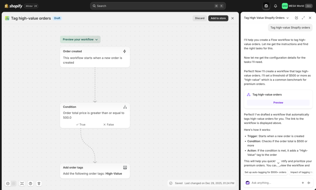 AI workflow generation comparison Flow Sidekick example