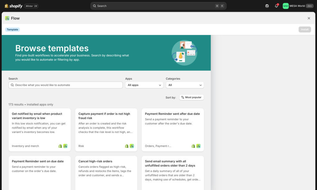 Shopify Flow Template Library