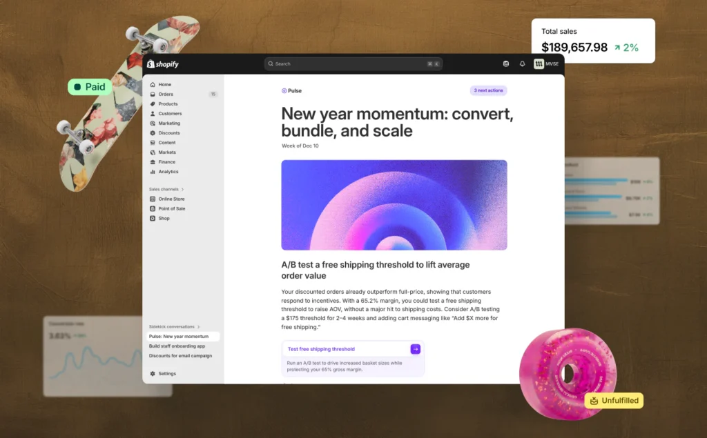 Example of a Pulse notification with actionable recommendation